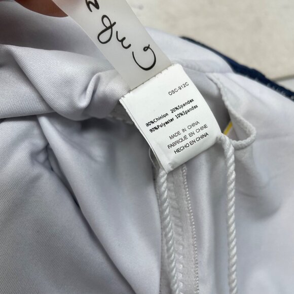 Cupshe Swimsuit Size Large Ruffle One Piece Peplum Stretch Slimming Blue NEW - Picture 7 of 11